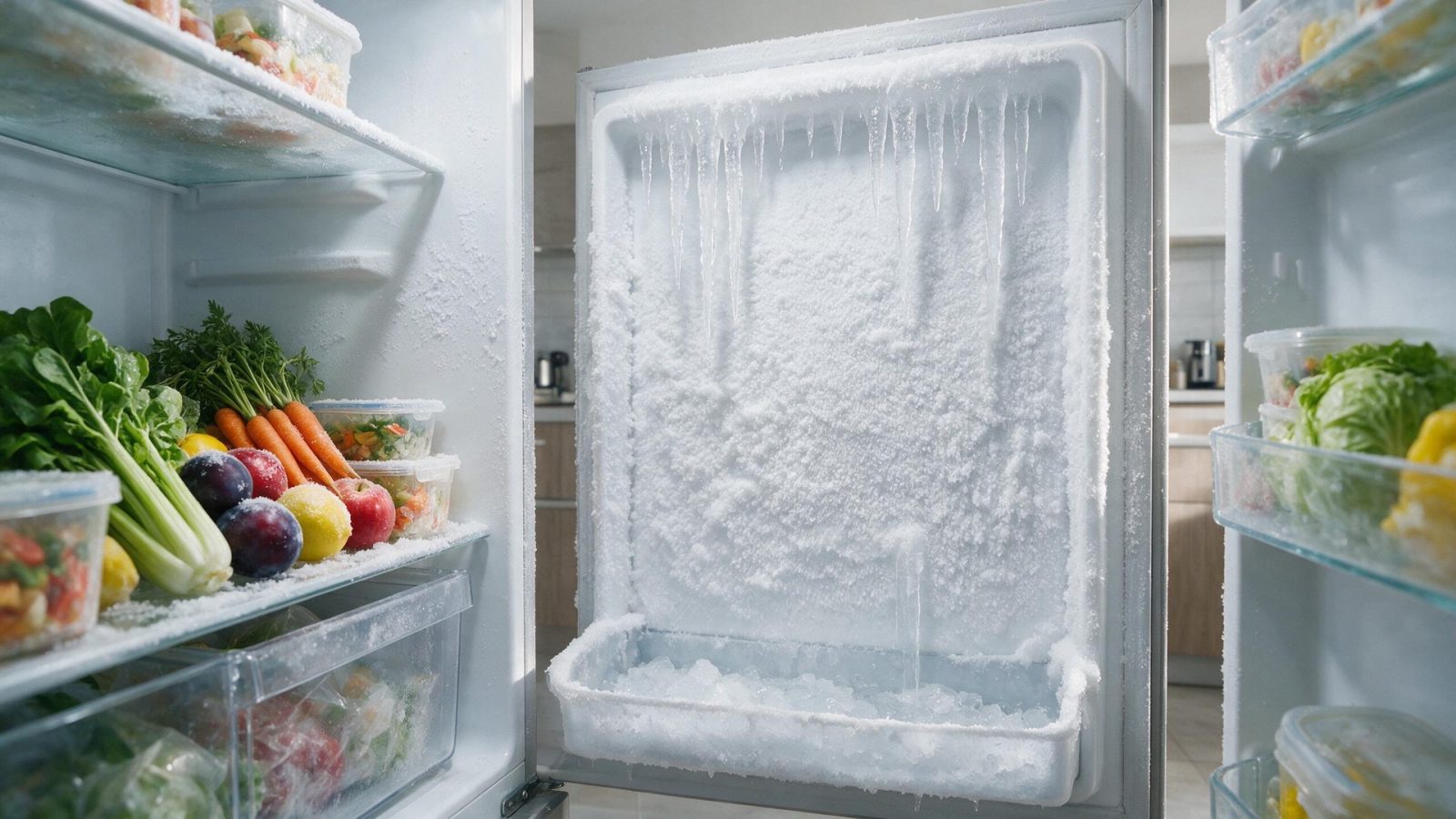 Samsung refrigerator ice buildup back wall